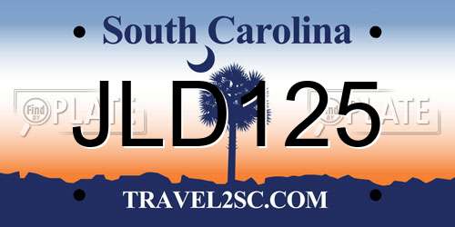 JLD125 South Carolina License Plate