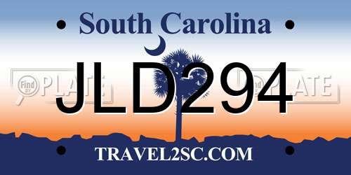 JLD294 South Carolina License Plate
