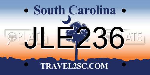 JLE236 South Carolina License Plate