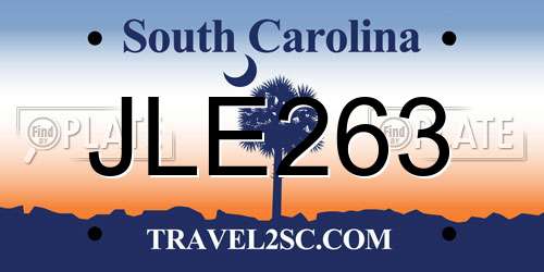 JLE263 South Carolina License Plate
