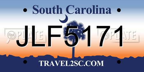 JLF5171 South Carolina License Plate