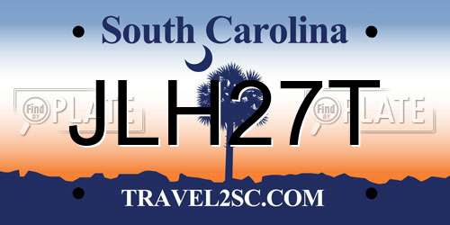 JLH27T South Carolina License Plate