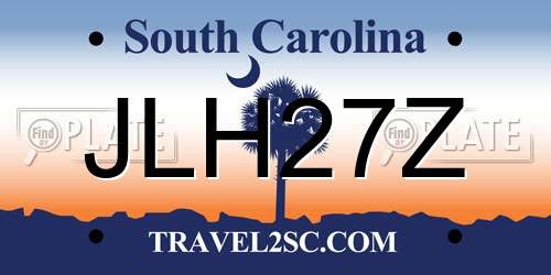 JLH27Z South Carolina License Plate