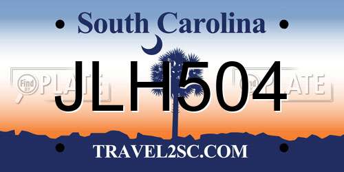 JLH504 South Carolina License Plate