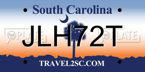JLH72T South Carolina License Plate