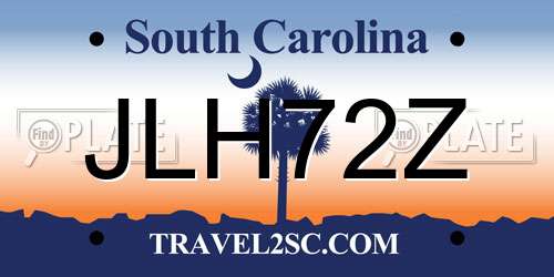 JLH72Z South Carolina License Plate