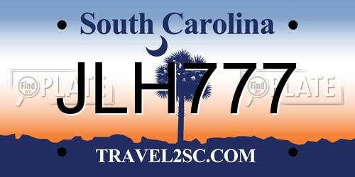 JLH777 South Carolina License Plate