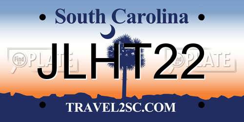 JLHT22 South Carolina License Plate