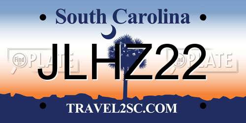 JLHZ22 South Carolina License Plate