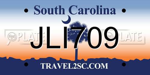 JLI709 South Carolina License Plate