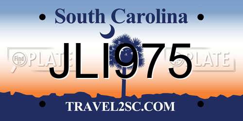 JLI975 South Carolina License Plate
