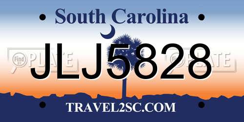 JLJ5828 South Carolina License Plate