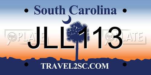 JLL113 South Carolina License Plate