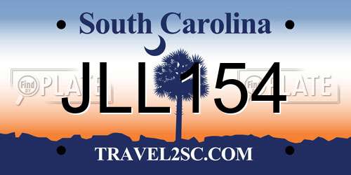JLL154 South Carolina License Plate