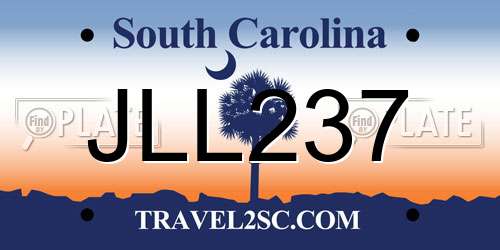 JLL237 South Carolina License Plate