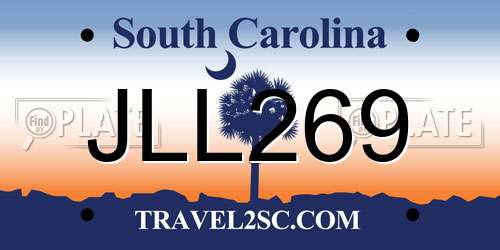 JLL269 South Carolina License Plate