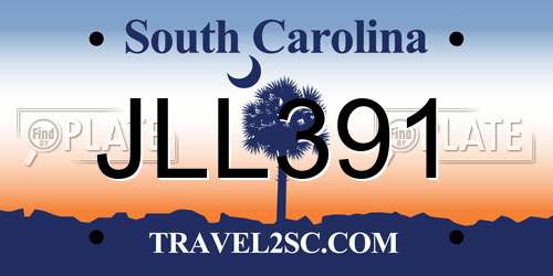 JLL391 South Carolina License Plate