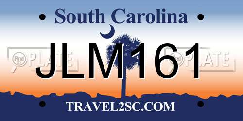 JLM161 South Carolina License Plate