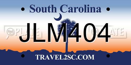 JLM404 South Carolina License Plate