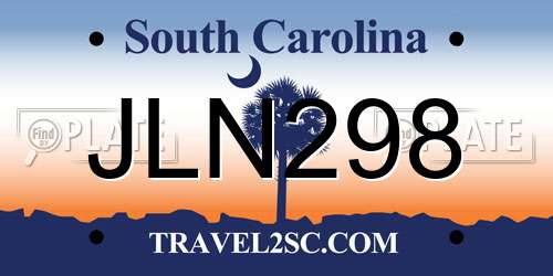 JLN298 South Carolina License Plate