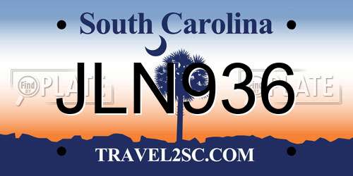 JLN936 South Carolina License Plate