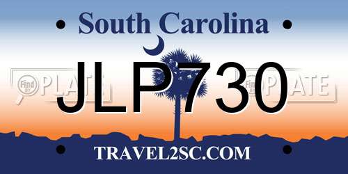 JLP730 South Carolina License Plate