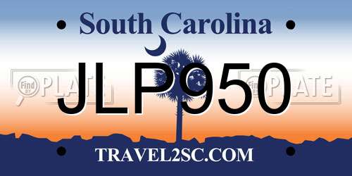 JLP950 South Carolina License Plate