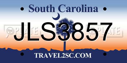 JLS3857 South Carolina License Plate