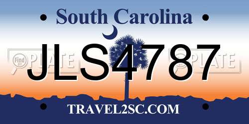 JLS4787 South Carolina License Plate