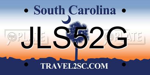 JLS52G South Carolina License Plate