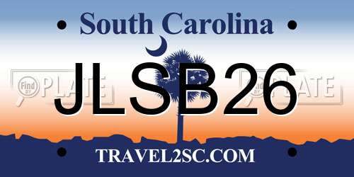 JLSB26 South Carolina License Plate