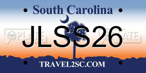 JLSS26 South Carolina License Plate