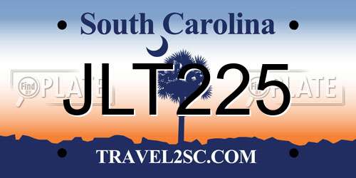 JLT225 South Carolina License Plate