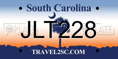 JLT228 South Carolina License Plate