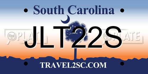 JLT22S South Carolina License Plate