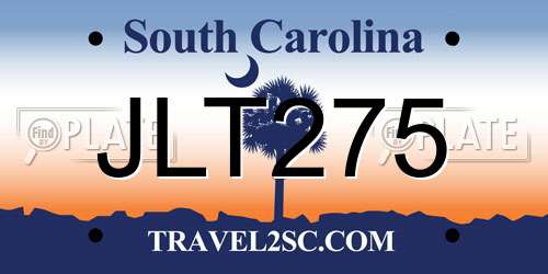 JLT275 South Carolina License Plate