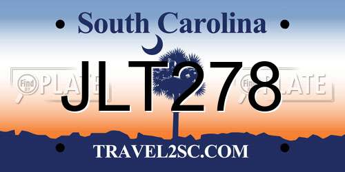 JLT278 South Carolina License Plate