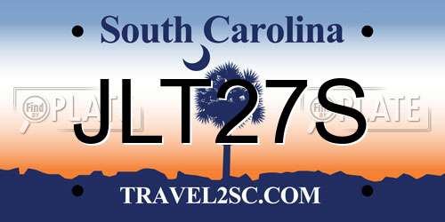 JLT27S South Carolina License Plate