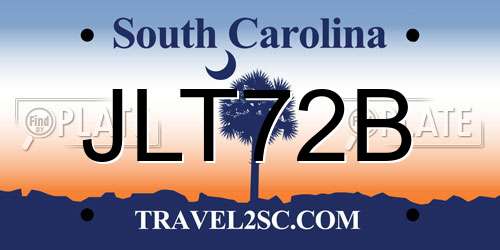 JLT72B South Carolina License Plate