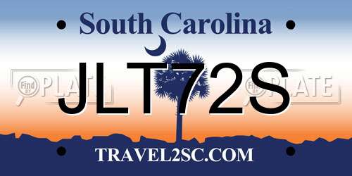 JLT72S South Carolina License Plate