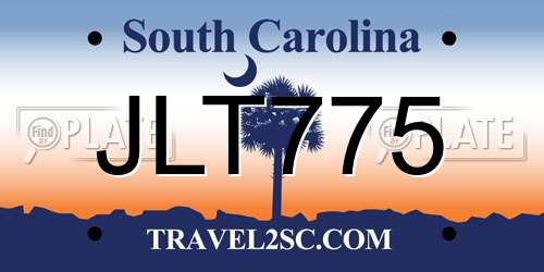 JLT775 South Carolina License Plate