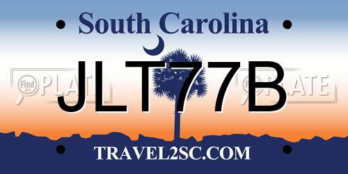 JLT77B South Carolina License Plate