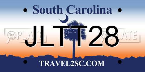 JLTT28 South Carolina License Plate