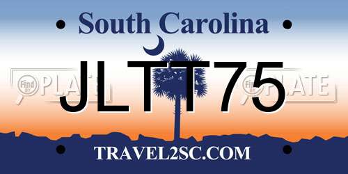 JLTT75 South Carolina License Plate