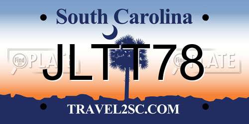 JLTT78 South Carolina License Plate