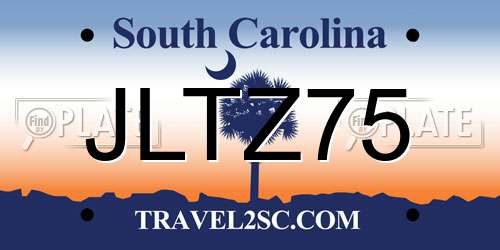 JLTZ75 South Carolina License Plate