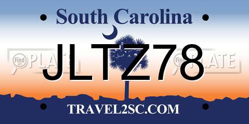 JLTZ78 South Carolina License Plate