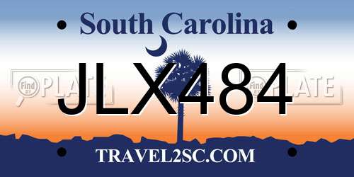 JLX484 South Carolina License Plate