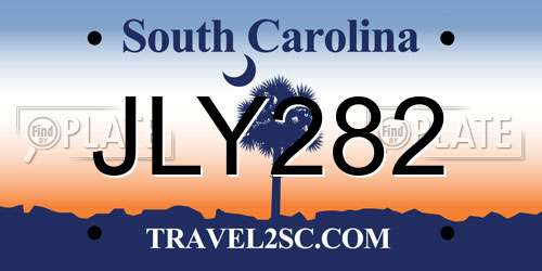 JLY282 South Carolina License Plate