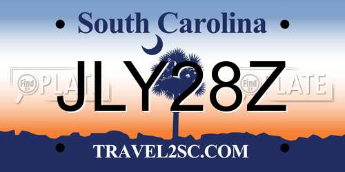 JLY28Z South Carolina License Plate